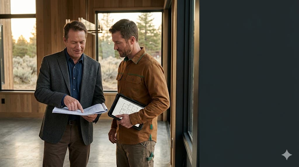 Contractor and broker reviewing a coverage program before binding