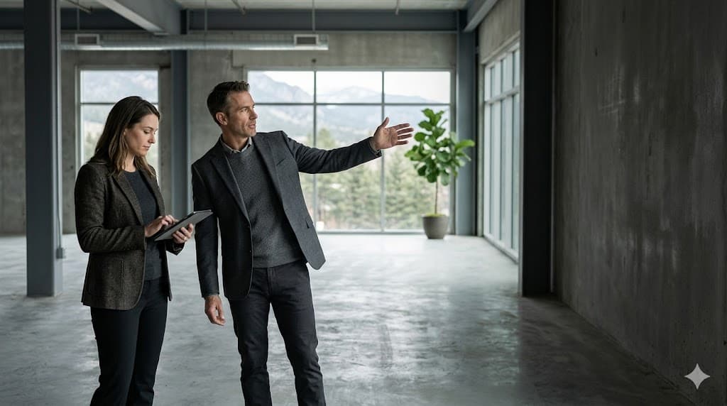Building owner and broker reviewing a lessors risk program before binding