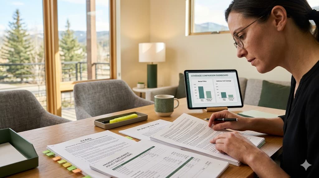 Insurance Service 365 HOA policy review process comparing CC&Rs, bylaws, and current insurance policies before binding coverage