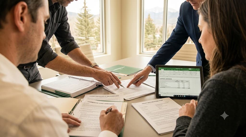 Commercial landlord renewal review — leases and tenant certificates matched against the current policy before sign-off