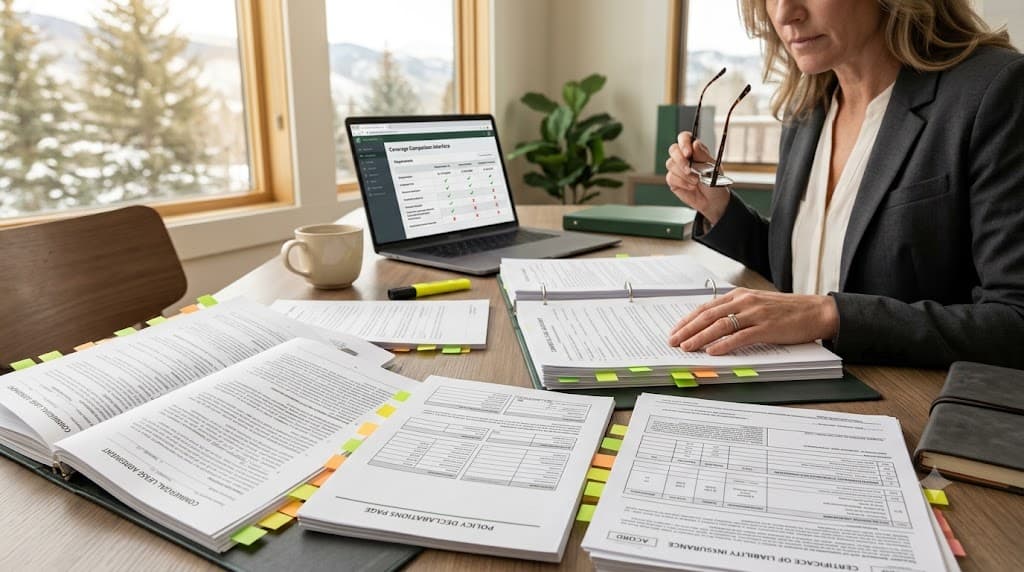 Insurance Service 365 commercial landlord policy review process — reviewing leases, tenant COIs, and coverage gaps before binding